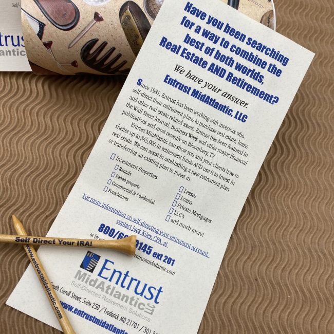 a design with our golf cover to showcase how to use for a gold fundraiser